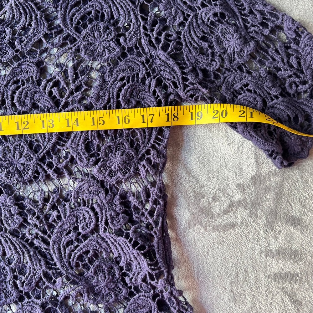 Crochet Lace blouse button down size M coquette cottagecore boho balletcore - Picture 4 of 7